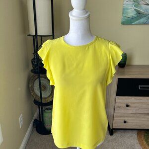 Kate Spade Yellow Blouse Butterfly Sleeves